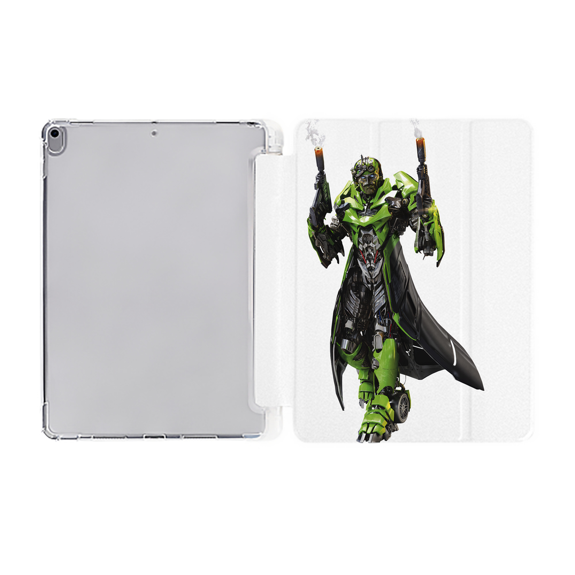 （画像用） Transformers トランスフォーマー IPad ケース ペン収納付き 三つ折りスタンド PUレザー×シリコン 対応機種9.5/10.5/10.9インチ